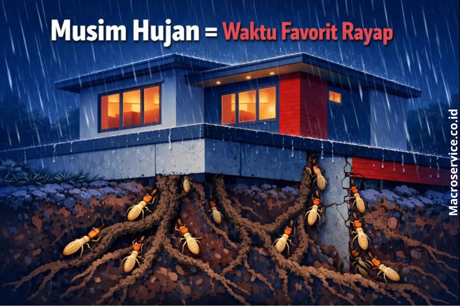 rayap saat musim hujan